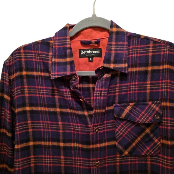 Betabrand Long Sleeve Button Up Flannel Shirt. Size Small - Picture 5 of 8